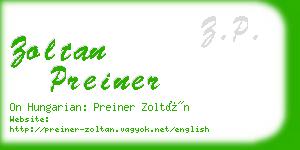 zoltan preiner business card